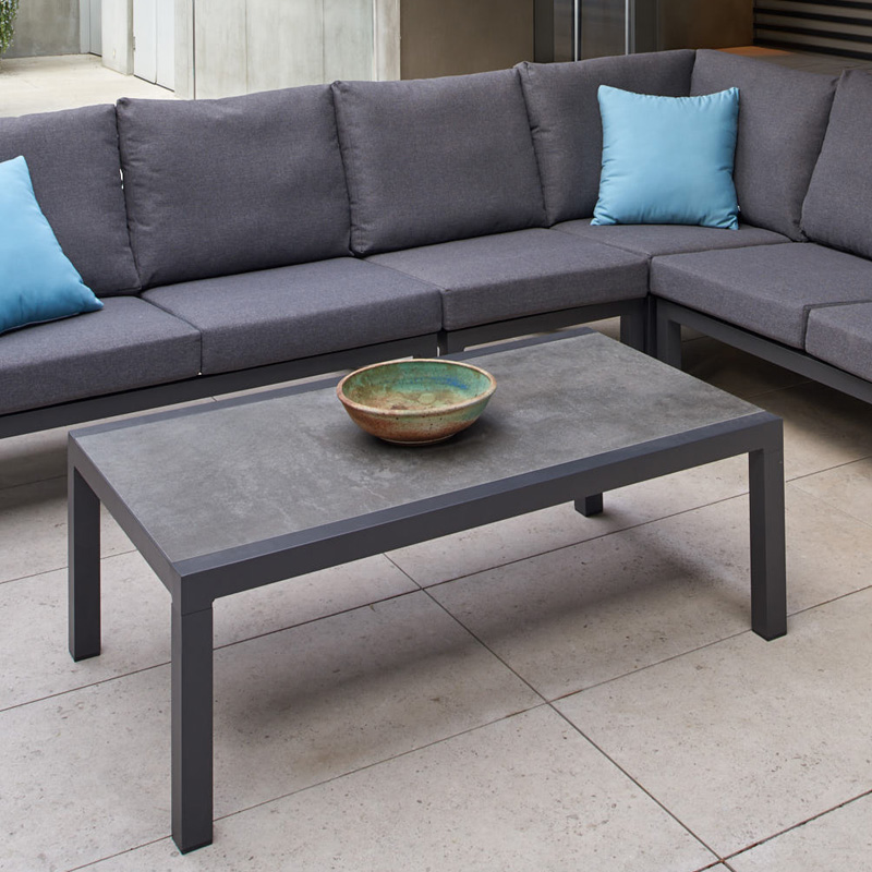 Lounge and coffee table setting in alfresco area