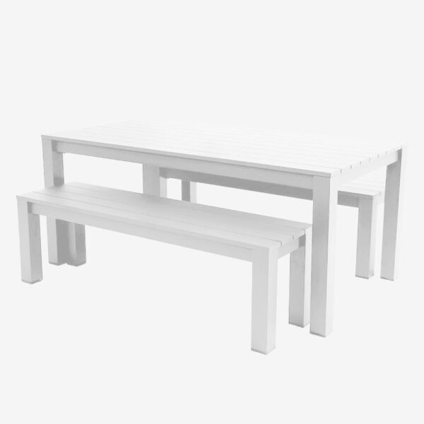 Dune 3-piece Dining Bench Set 1800 (White)