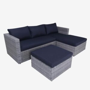 Entertainer Chaise Lounge with Ottoman (Granite)