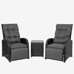 Moor 3-Piece Recliner Set (Black)